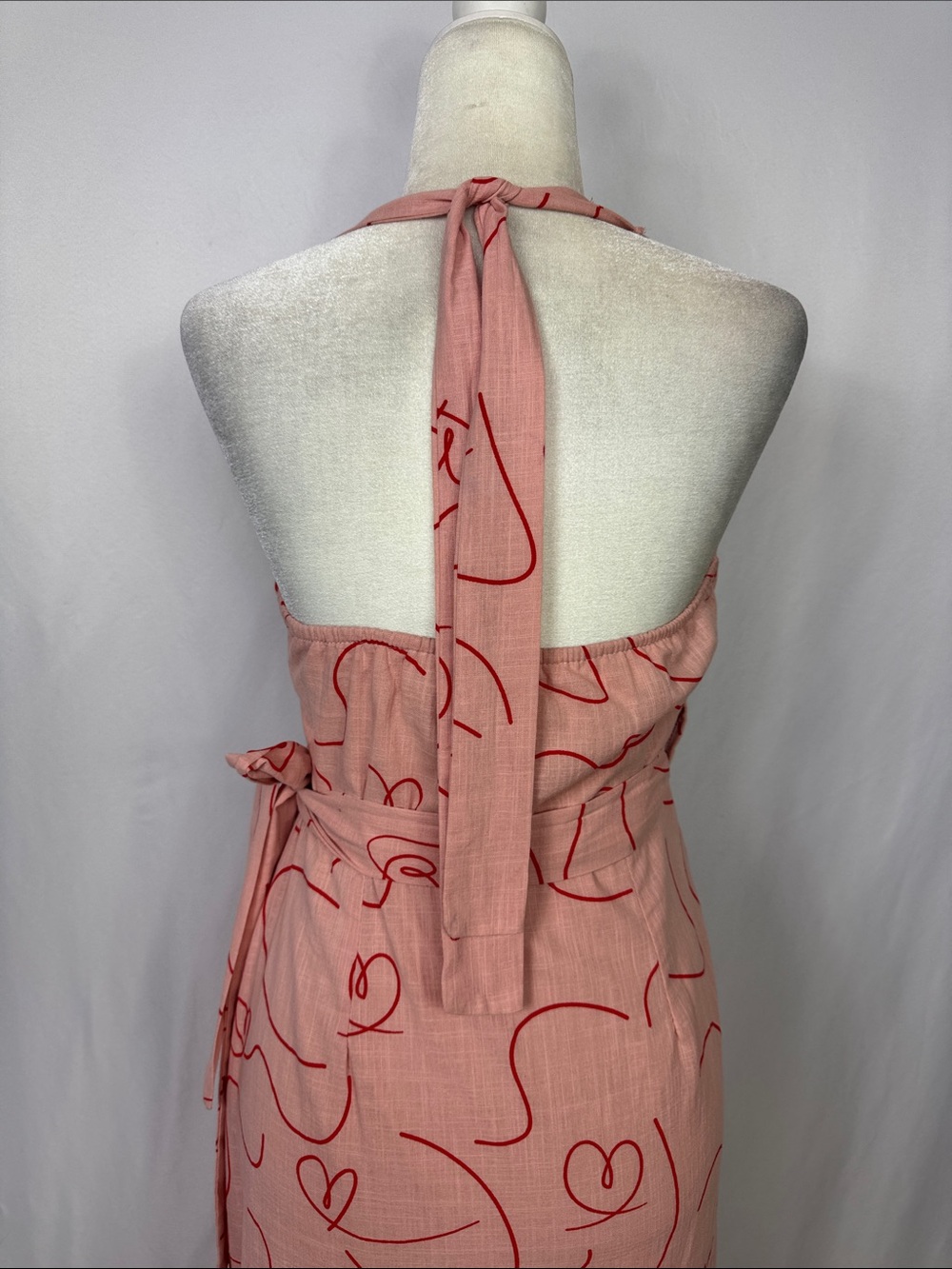 Petal & Pup Abigail Wrap Midi Dress Size Medium Pink Red - Picture 8 of 12